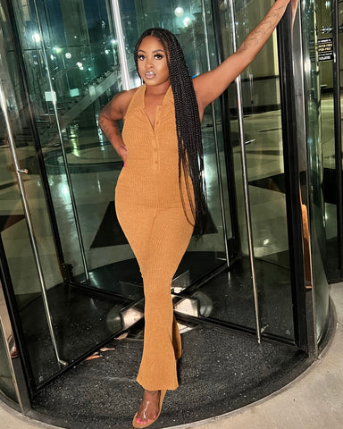 Look At Me Jumpsuit - Brown